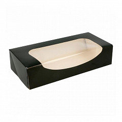 Коробка для суши/макарон Garcia de Pou с окном 20*9*4,5 см, чёрный, 50 шт/уп, бумага в Екатеринбурге фото