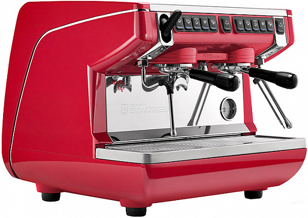 Рожковая кофемашина Nuova Simonelli Appia Life Compact 2Gr V 220V красная+экономайзер+высокие группы (167632) фото