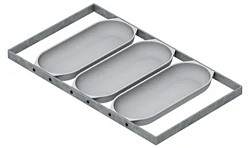 Форма хлебная Спика Батонница (290х110х30), 3 секции, с ручками в&nbsp;Екатеринбурге фото