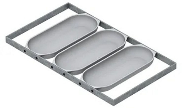 Форма хлебная Спика Батонница (290х130х30), 3 секции, с ручками фото