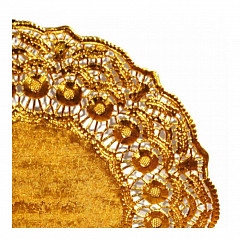 Салфетка ажурная Garcia de Pou золотая d 39 см, металлизированная целлюлоза, 100 шт в Екатеринбурге фото