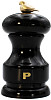 Мельница для перца Bisetti 11 см, бук лакированный, цвет черный, с птичкой Bird (BIS01.00320P.321) фото