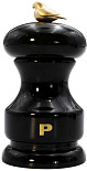 Мельница для перца Bisetti 11 см, бук лакированный, цвет черный, с птичкой Bird (BIS01.00320P.321)