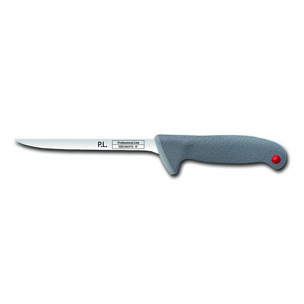 Нож филейный P.L. Proff Cuisine PRO-Line 20 см, с цветными кнопками, серая пластиковая ручка фото