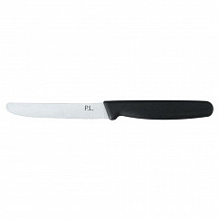 Нож для нарезки P.L. Proff Cuisine PRO-Line 16 см, пластиковая черная ручка, волнистое лезвие в Екатеринбурге, фото