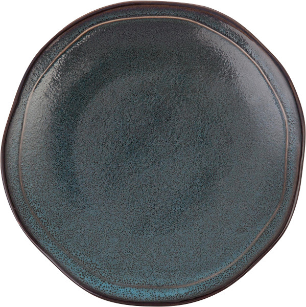Тарелка с узким волнистым римом Fortessa d 28 см , Ston blue, World of Colours (D741.028.0000) фото