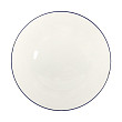 Тарелка безбортовая Petye Retro 28 см, белая с синим кантом MB-DNP-280-RTR-WHTBLU