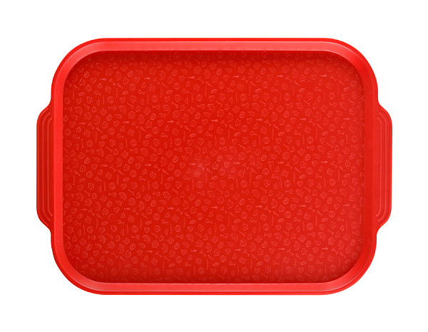 Поднос столовый с ручками Luxstahl 450х355 мм красный фото