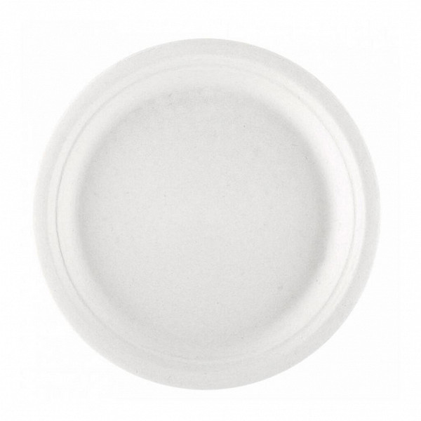 Тарелка одноразовая Garcia de Pou 26*2 см, белая, 50 шт, сахарный тростник фото