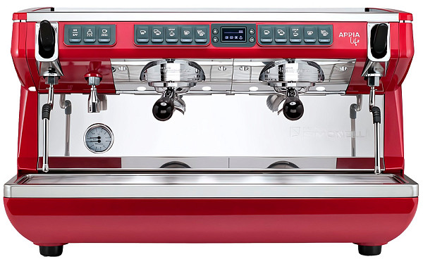 Рожковая кофемашина Nuova Simonelli Appia Life 2Gr Timer 220V красная+высокие группы+экономайзер (250128) фото