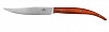 Нож для стейка Luxstahl 235 мм без зубцов коричневая ручка фото