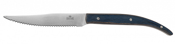Нож для стейка Luxstahl 235 мм с зубцами синяя ручка фото