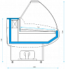 Холодильная витрина Cryspi ВПСН 0,64-1,10 (Gamma-2 SN 1500) (ВСЁ RAL 9010) фото