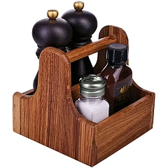 Подставка для набора для специй PPwood дуб ,H=15,L=15,B=15,3см коричнев. (03177005) в&nbsp;Екатеринбурге фото