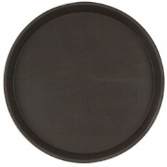 Поднос прорезиненный круглый Luxstahl 270х25 мм коричневый [1100CТ Brown] в Екатеринбурге, фото