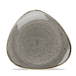 Тарелка мелкая треугольная  Stonecast Peppercorn Grey SPGSTR91 22,9см, без борта