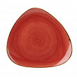 Тарелка мелкая треугольная Churchill Stonecast Berry Red SBRSTR121