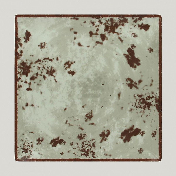Тарелка квадратная плоская RAK Porcelain Peppery 27*27 см, серый цвет фото