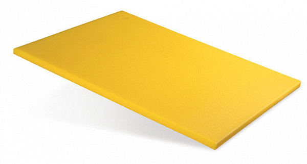 Доска разделочная Luxstahl 600х400х18 желтая пластик фото