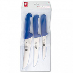 Набор ножей Icel 3 предмета (для мяса), ручка пластиковая синяя, в блистере 48600.BS01000.003 в Екатеринбурге, фото