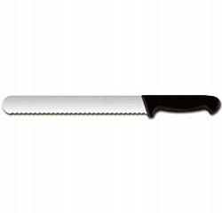 Нож для нарезки Maco 25см с волнистой кромкой, черный 400848 в Екатеринбурге фото