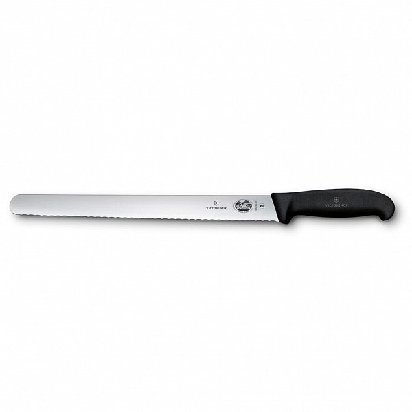 Нож для нарезки Victorinox Fibrox с волнистым лезвием 30 см, ручка фиброкс фото