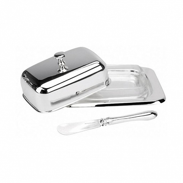 Масленка с крышкой и ножом P.L. Proff Cuisine 95001179 нерж.+ стекло фото
