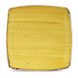 Тарелка мелкая квадратная  Stonecast Mustard Seed Yellow SMSSDS101 26,8 см