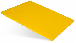 Доска разделочная Luxstahl 400х300х12 желтая пластик в Екатеринбурге, фото