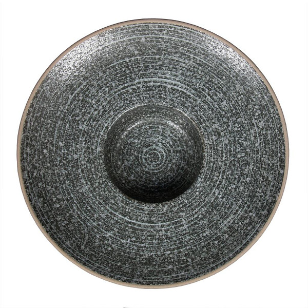 Тарелка глубокая для пасты P.L. Proff Cuisine 200 мл 22,3*5,1 см Dark Stone Untouched Taiga фото