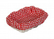 Чехол для корзинки пластиковой прямоугольной  мелкая бело-красная клетка для арт. 178084 и 178083