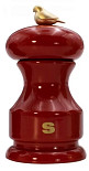 Мельница для соли  11 см, бук лакированный, цвет красный, с птичкой Bird (BIS01.00320S.326)