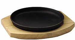 Сковорода круглая на деревянной подставке Luxstahl 185 мм [DSU-S-20u] в Екатеринбурге, фото