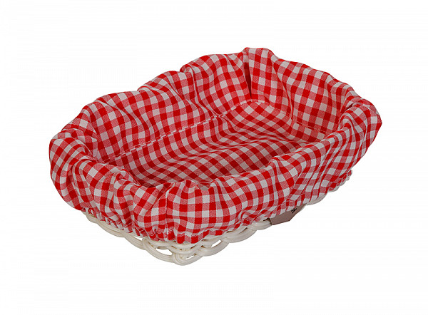Чехол для корзинки пластиковой прямоугольной Luxstahl мелкая бело-красная клетка для арт. 178084 и 178083 фото
