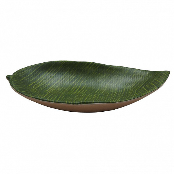 Блюдо овальное Лист P.L. Proff Cuisine 23*13 см Green Banana Leaf пластик меламин фото