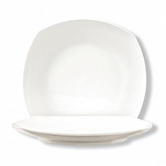 Тарелка квадратная P.L. Proff Cuisine 20*20 см с кругл. краем белая фарфор в Екатеринбурге фото
