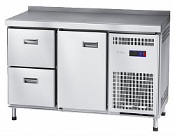 Холодильный стол Abat СХС-60-01-СО охлаждаемая столешница с бортом (ящики 1/2, дверь) в Екатеринбурге, фото