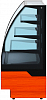 Витрина кондитерская Cryspi ВПВ (Adagio К 900 Д) (дуб сонома кромк чёрн, внеш 9005мат _внутр9005мат) фото