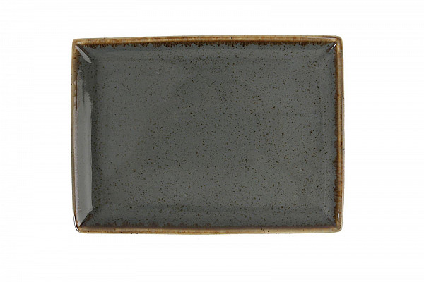 Блюдо прямоугольное Porland 18х13 см фарфор цвет темно-серый Seasons (358819) фото