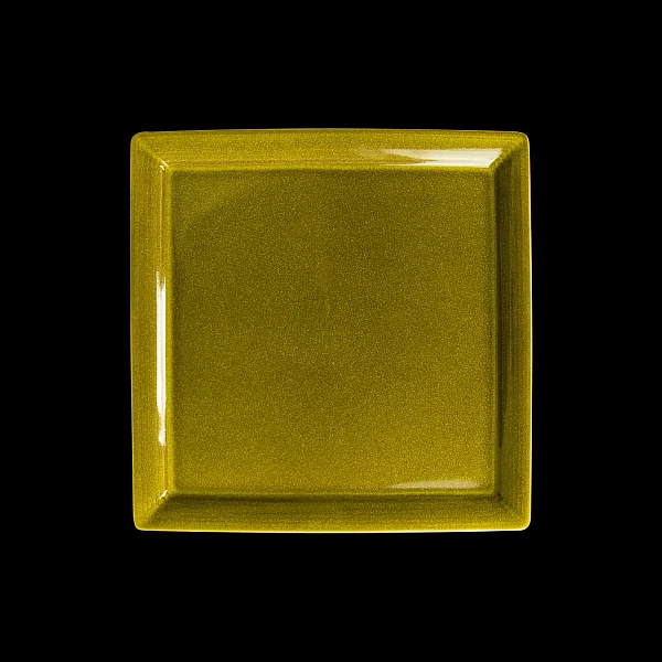 Тарелка квадратная с бортами Corone 10'' 265мм, желтый Cocorita фото