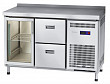 Холодильный стол Abat СХС-70-01 неохлаждаемая столешница с бортом (ящики 1/2, дверь-стекло)