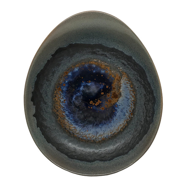 Тарелка глубокая асимметричная Continental Stoneage 27,5х24,5 см, состаренный синий 30PEB232-126 фото