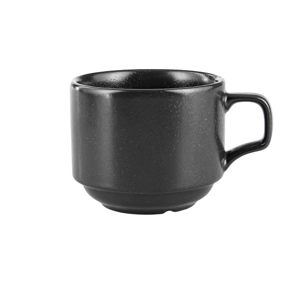 Чашка чайная Porland 177 мл, стопируемая, цвет черный Seasons (322107) фото