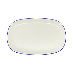 Блюдо прямоугольное Petye Retro 26,5х17 см, белое с синим кантом ALA-RCT-170X265-RTR-WHTBLU в Екатеринбурге, фото