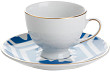 Кофейная пара  (чашка с ручкой, блюдце) Porland MOROCCO DS.2 80 мл голубой (218209)