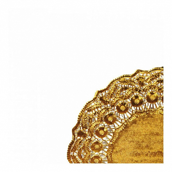 Салфетка ажурная Garcia de Pou золотая d 12 см, металлизированная целлюлоза, 100 шт фото