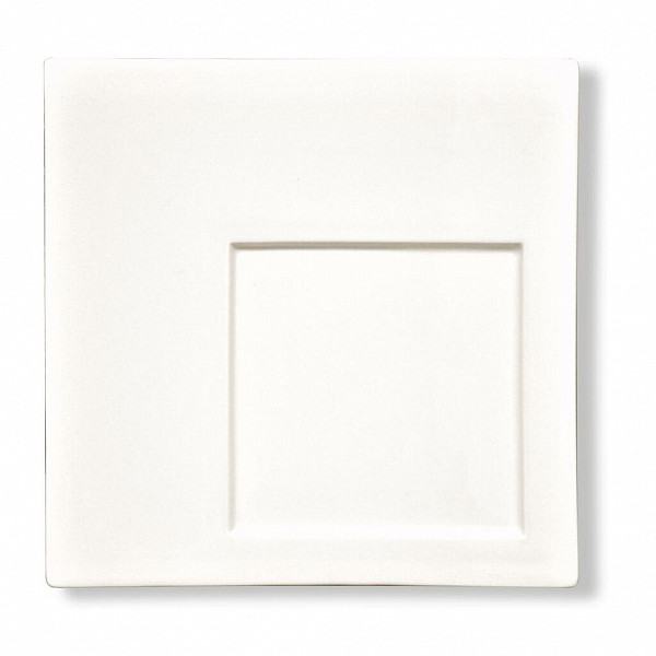 Тарелка P.L. Proff Cuisine 24*24 см квадратная смещенное дно белая фарфор фото
