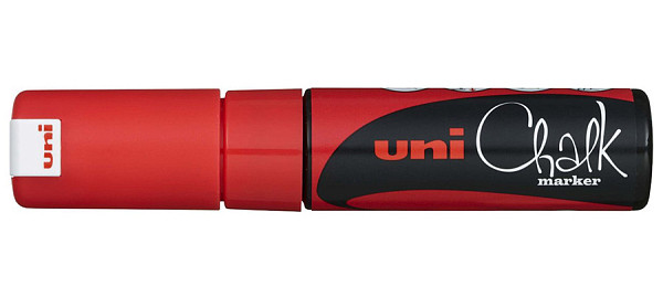 Маркер меловой UNI Mitsubishi Pencil Chalk PWE-8K Красный фото