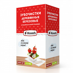 Зубочистки Komfi 1000 шт в индивидуальной упаковке в Екатеринбурге, фото