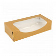 Коробка для суши/макарон Garcia de Pou с окном 20*9*4,5 см, натуральный, 50 шт/уп, бумага
